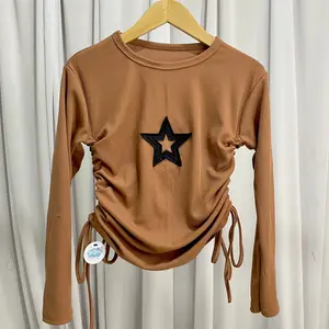 Bery - STARLA RIB KNIT TALI SERUT PINGGIR ATASAN WANITA || BLOUSE HOT GIRL KOREAN STYLE / WENDY TOP Crop Top Tali Serut Baju Panjang baju  crop Knitwear