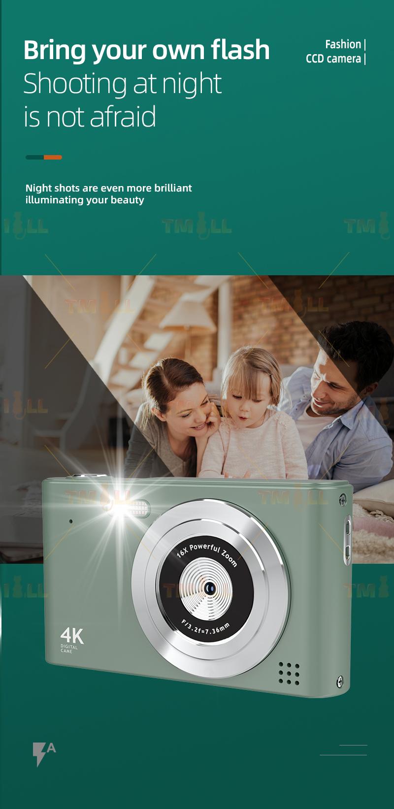 Product Introduction of [Sg Ready Stock] 5Color 1080P Digital Camera Video Camcorder 48MP Photo 16X Zoom Anti-shake HD digital retro camera Card Rechargeable Birthday Cable 37