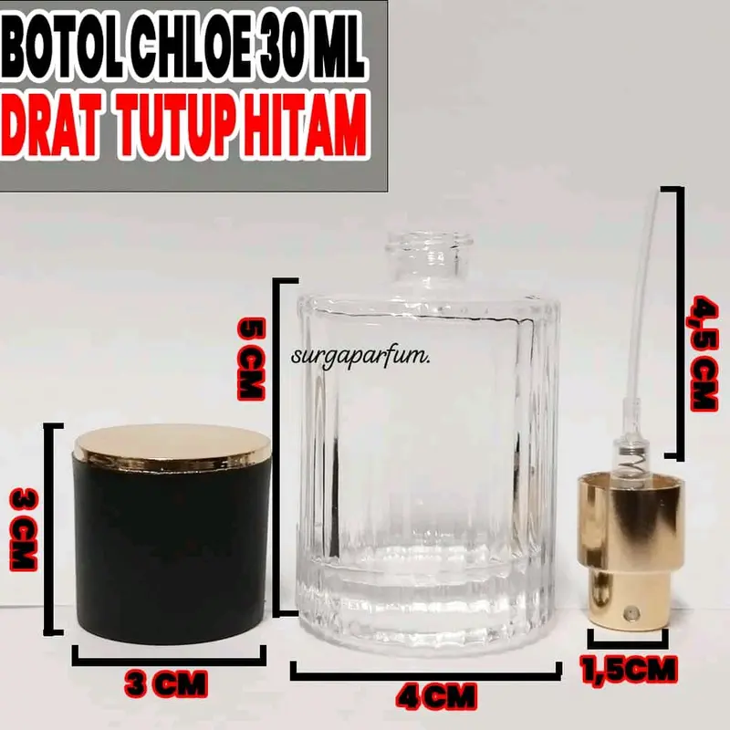 Botol Chloe 30ml drat tutup mix warna 2