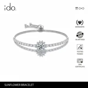 OS-B07 IDO Moissanite GRA Certificate Gelang Wanita Cooper 5 Lapis Platinum Adjustable Elegan Anti Luntur Anti Karat Garansi 1 Tahun Free Box