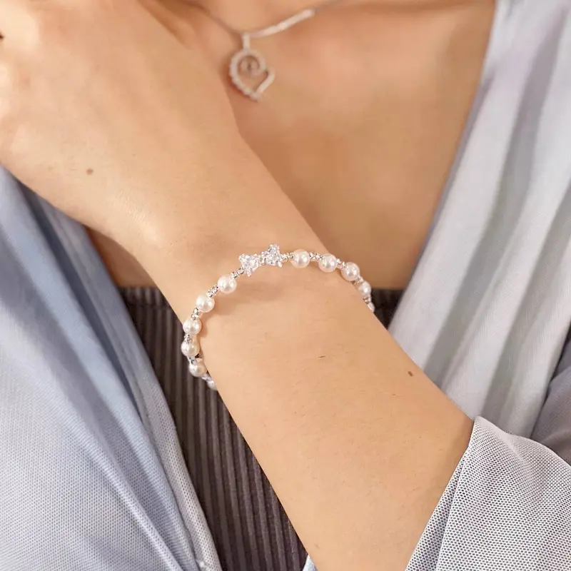 GS Aksesoris: Gelang Pearl Crystal Bermuda – Aksen Gold & Silver AKB0002 4