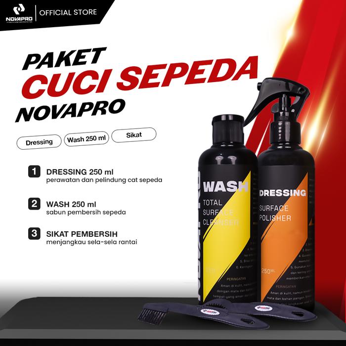 Gambar Novapro Paket Cuci Sepeda Premium (Dressing,  Wash, Lap, dan sikat) dari Novapro Official Kab. Cilacap Tokopedia