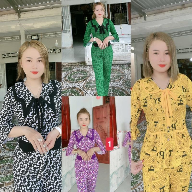 Mẫu mới Bộ Pizama thun tay loe quần dài ống ôm Pijama - Chất thun aty tơ co giãn thoải mái - Women, Nữ