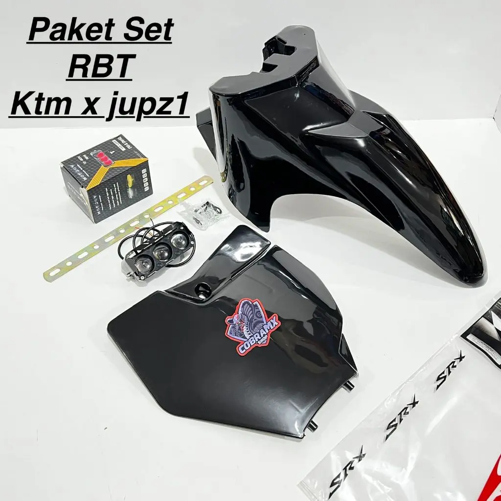 Paket Set RBT Spakbor Papan Nomor Lampu Sorot Modif Trail Ktm