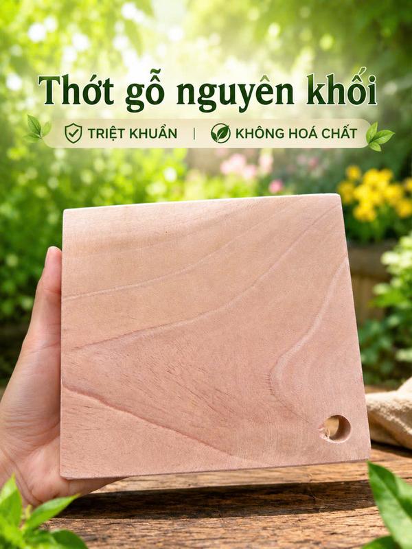 THỚT GỖ MINI KÍCH THƯỚC 18CM X17CM -GỖ GIÀ NGUYÊN KHỐI,TRIỆT KHUẨN,AN TOÀN CHO…