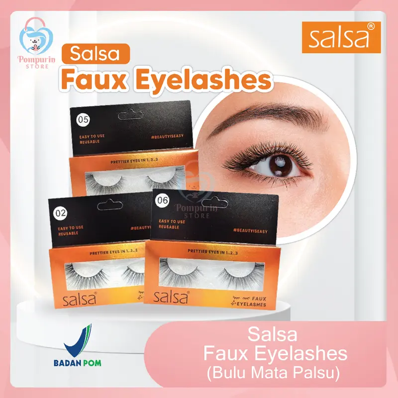 SALSA Faux Eyelashes - Bulu Mata Palsu Natural Fake Eyelash Hitam Bulumata Extension 3