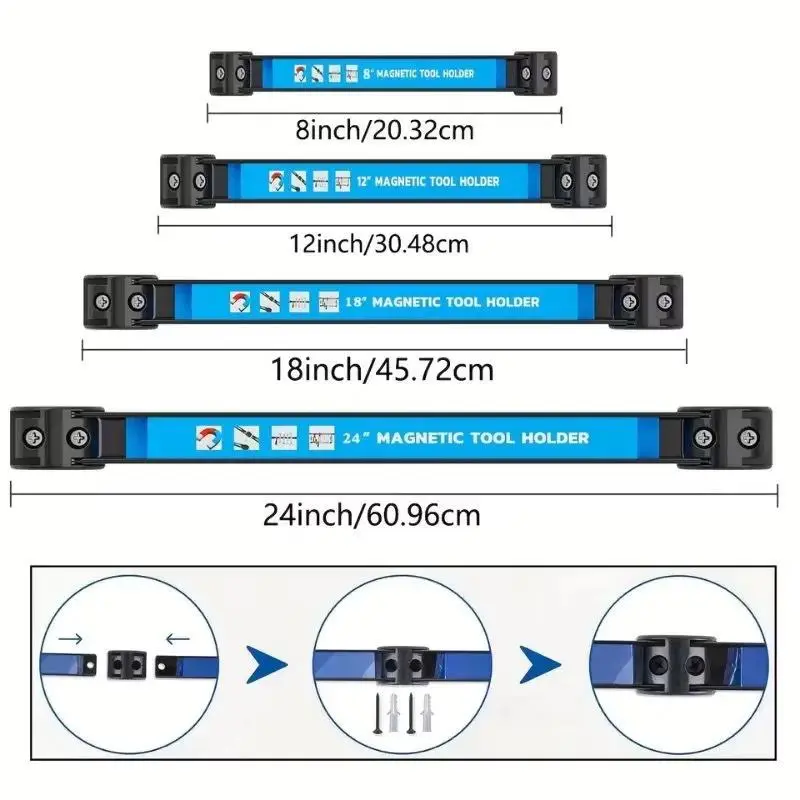 COD Tongkat Rak Magnet Dinding Gantung Perkakas 8-24 Inci, Rak Display ...