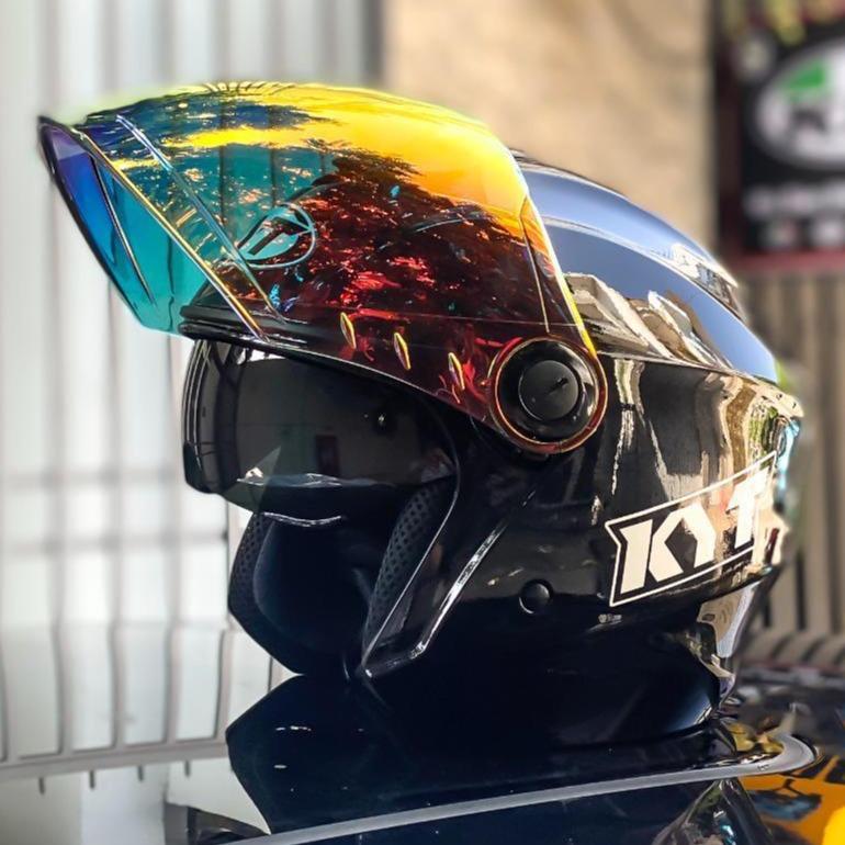  Nón Royal M668 - Mũ 3 4 Đen Bóng 2 Kính - Tem Kyt 2024 