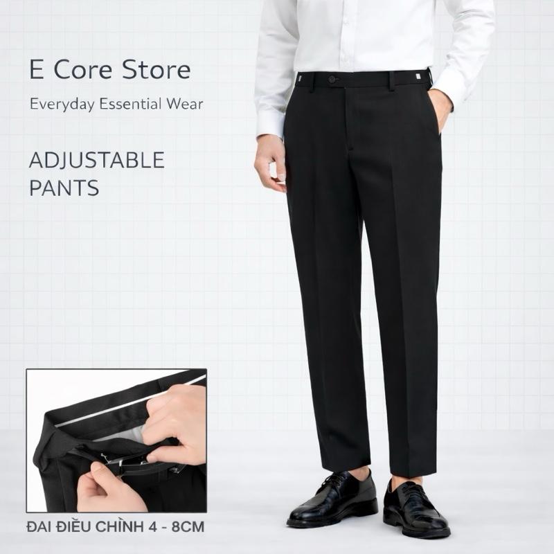   Bigsize 80-115kg Quần Âu Nam Sidetab Vải Chéo Hàn Điều Chỉnh Độ Rộng Vòng EO  Form Dáng Baggy Phong Cách Hàn Quốc Co Giãn Menswear Nhung Pants thông thường Đen quana unam 