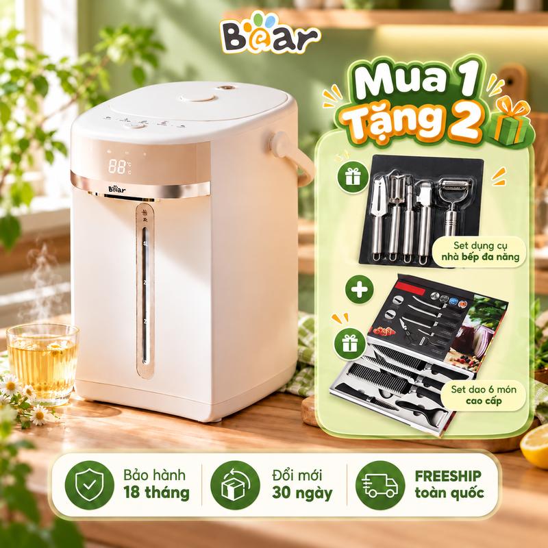 Bình thuỷ điện BEAR 5L EWB-5H50M54 Tiếng Anh Khử Clo 11 Mức Nhiệt Đun Nước Pha Sữa BH 18 tháng