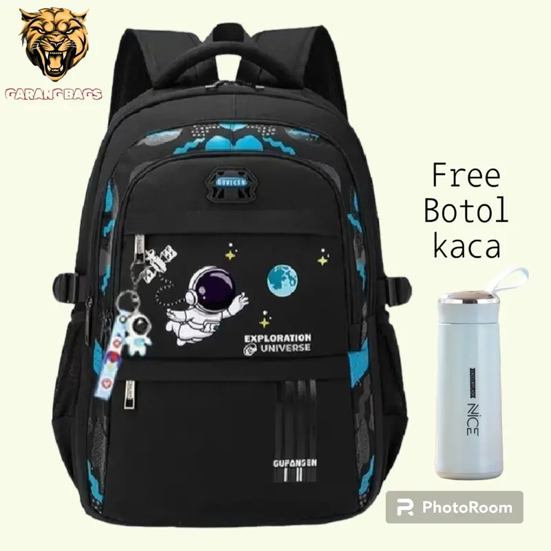 Tas Sekolah Anak Gambar Astronot Viral/ Tas Sekolah Anak Laki Laki/ Tas Ransel Sekolah Anak TK Dan SD/ Tas Anak Cowok/ Tas Astronot Fashion 0
