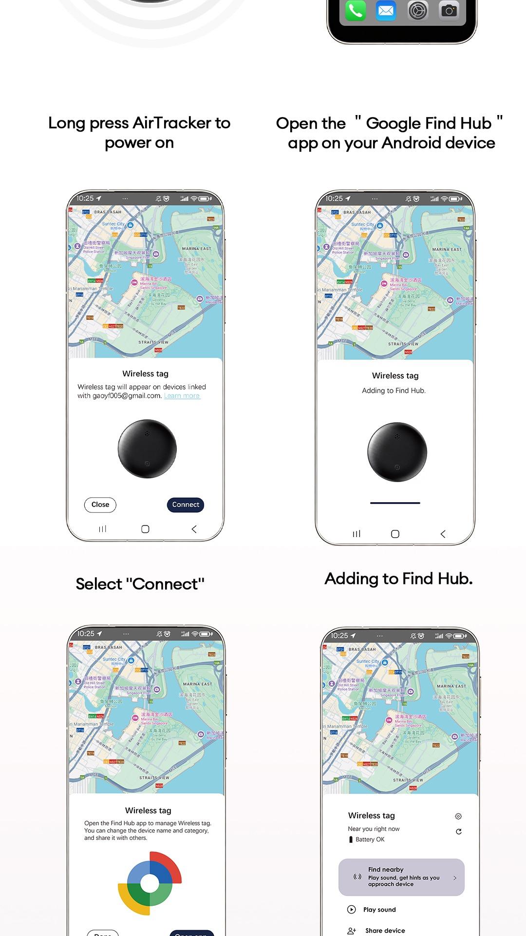 [Android Compatible] Airbot Anergy+ Tracker Tag AT20D | Black & White Product