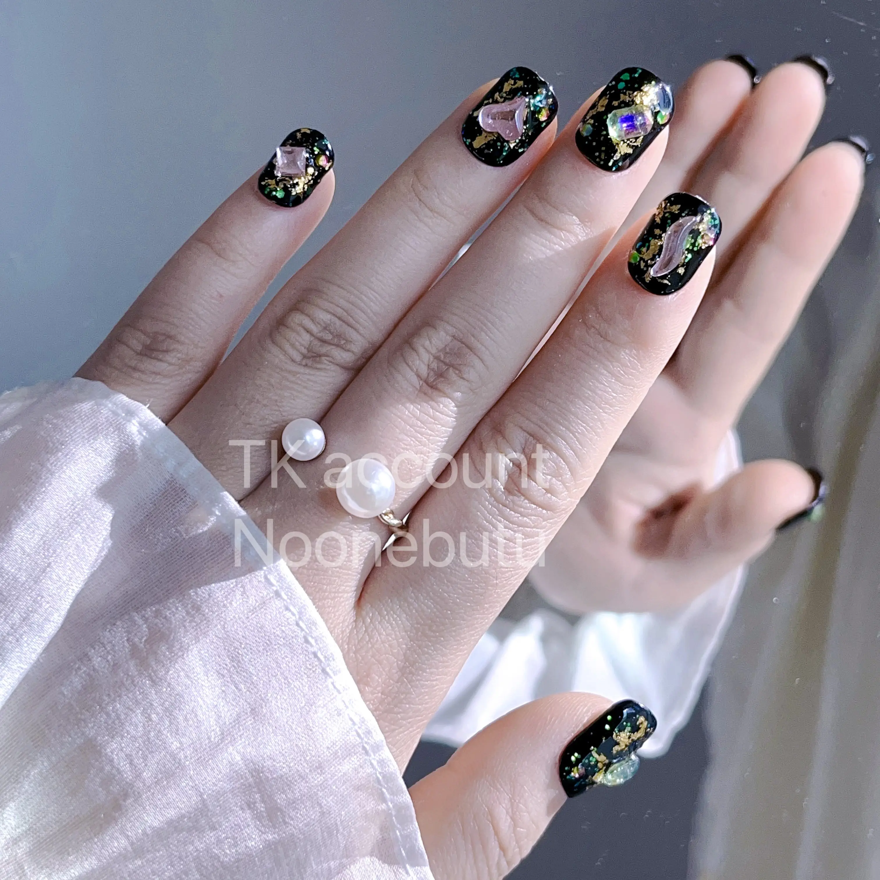 C015 100% handmade press on nails false nail nail stikcers cute elegant diamond nail glue 2024 new nailart design
