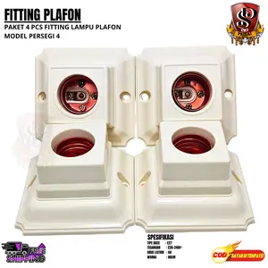 Paket Grosir 4 Pcs Fiting Prafon Model Kotak/Piting Lampu Tempel Terminal Kuningan
