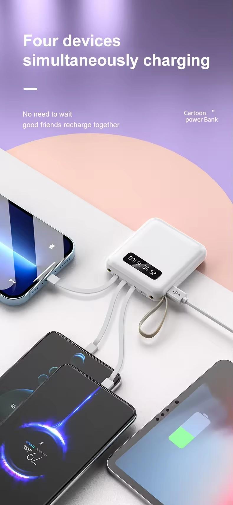 Product Introduction of 【COD】Hot Sale 20000mAh Mini Power Bank with 4 USB Ports Fast Charging and LED Display, Portable for iOS/Android Phone Charging - Power Bank Charger Pink (Free Shipping) 43