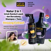 Gambar [SPECIAL LIVE] 2in1 Shampoo Moringa + Tonic | Untuk Rambut Lepek dan Bercabang - 2in1 Shampoo Moringa + Hair Tonic Ginseng dari Natur Kota Administrasi Jakarta Timur 1 Tokopedia