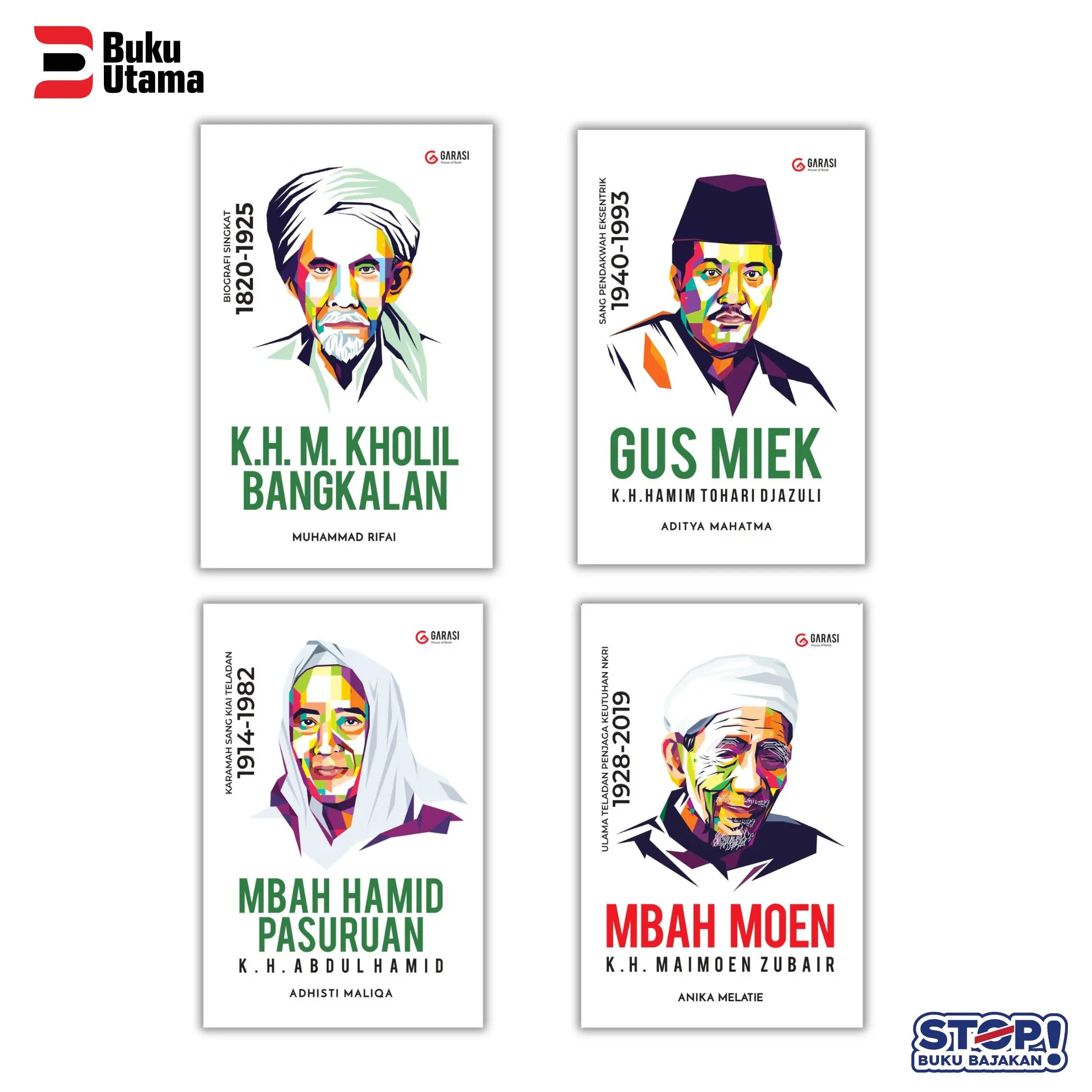 BIOGRAFI TOKOH AGAMA ISLAM ( MBAH MOEN, GUS MIEK,MBAH HAMID PASURUAN, K.H.M KHOLIL BANGKALAN) SOFT COVER