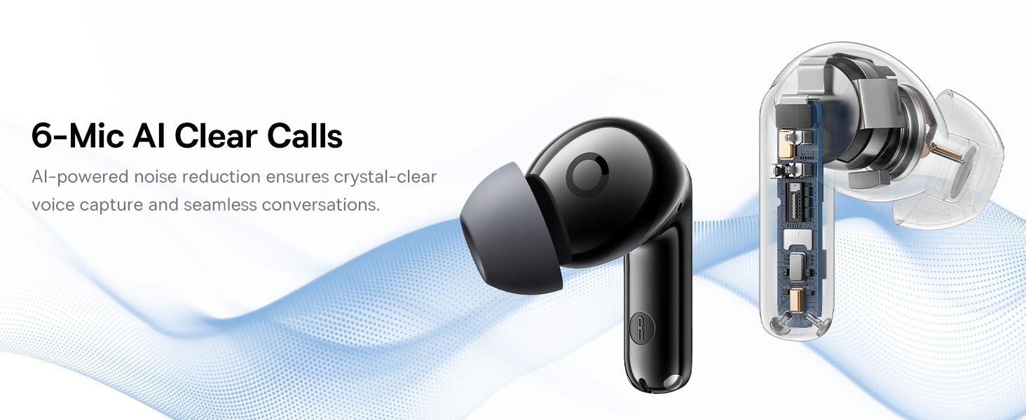 Baseus BP1 Pro TWS Adaptive ANC Hi-Res LDAC -50dB 6 Mic ENC with IP55 & 55H Earbud Earphone Bluetooth 6.0