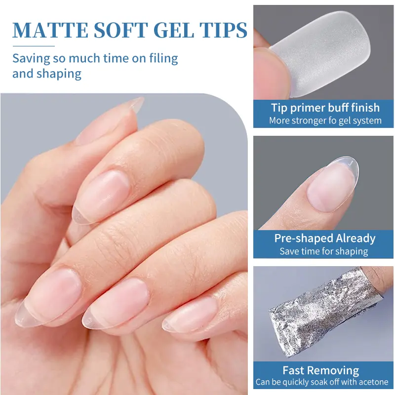 300pcs Nail Tips Press On Ujung Kuku Palsu Xs Xxs Matte Full Cover UV Gel Paku Paluse Extension Manicure Tools BORN PRETTY 56960 Art Lem Polish 5