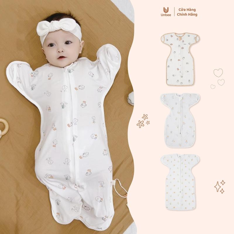 UNBEE Nhộng Chũn Mở Tay Chất Liệu Tơ Tằm Mềm Mại Thoải Mái Cho Bé Từ 0-9M
