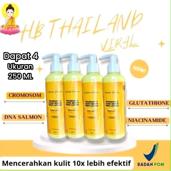 4 pcs lotion thailand 250 ml bpom , lotion mix serum thailand original bpom hand body Mencerahkan Memudarkan Memutihkan Mengencangkan