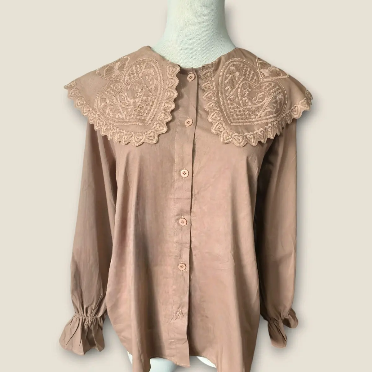 Labisa Heart Collar Coquette Blouse Shirt