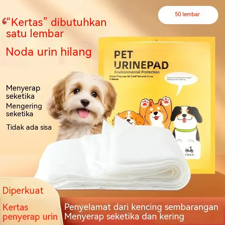 Pad Penyerap Kencing Haiwan | Kertas Penyerap Air Kencing Anjing & Kucing | Alas Kencing Pakai Buang
