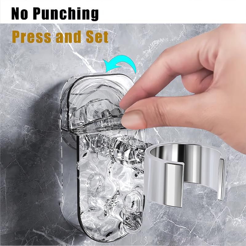 Hair Dryer Holder Suction Cup Wall Mounted Rotatable Dryer Stand with Power Cable Organizer Removable and Reinstall For Bathroom Racks 4