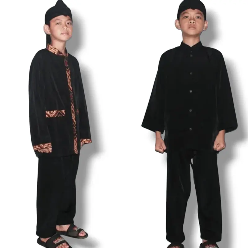 Setelan Pangsi Anak Seragam Sekolah Adat Sunda Style - Baju Celana Betawi Fashion 3