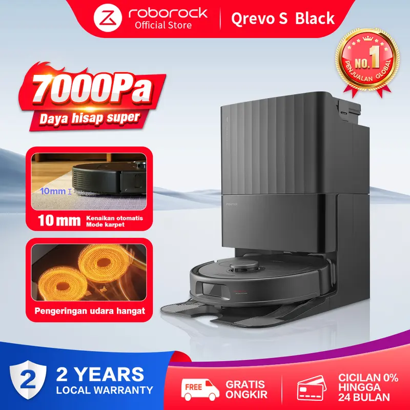 Roborock QrevoS | Robot Vacuum Cleaner Sapu Pel Vakum Penyedot Debu | Daya Hisap 7000Pa | Garansi Lokal 2 Tahun 2