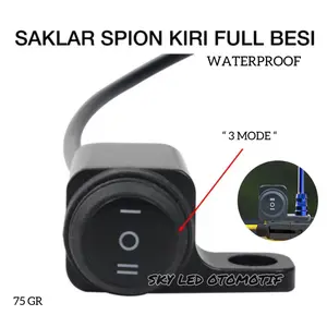 Saklar Spion Kiri - Kanan 3 Mode On On Off Full Besi Waterproof Universal