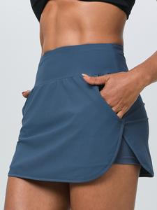 Falda pantalón deportiva de color sólido para mujer, con bolsillos, muy elástica y de secado rápido para golf, ropa deportiva para damas para uso interior y exterior