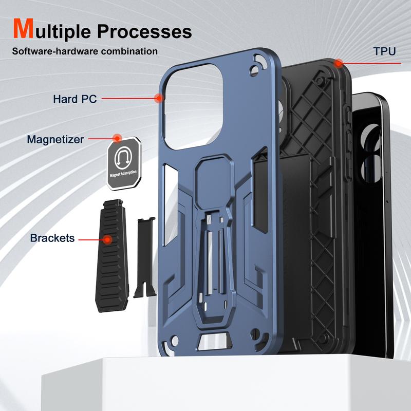 Product Introduction of Silicone Shockproof Foldable Stand Case for iPhone 7/8 Plus/X/11/12/13/14/15 Pro Max - Protective Phone Cover with Built-in Kickstand 19
