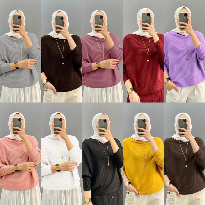 BAJU TERBARU 2024 VIRAL TIKTOK INDY BETWING BLOUSE//LASPERAL//SWEATER RAJUT WANITA BATWING KALONG - RAJUT WANITA PREMIUM BLOUSE BAJU RAJUT KNIT BETWING ATASAN WANITA MODEL KELELAWAR OTHERS RAJUT KALONG KNIT OTDD 1