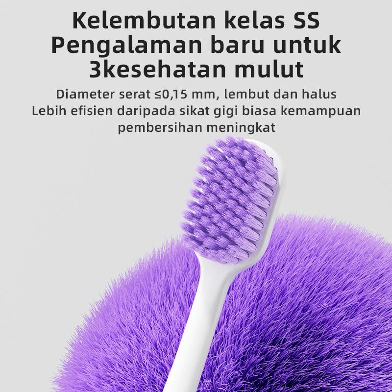 OralGos Sikat Gigi Berbulu Lembut Dopamine Warna Tren Penuh Fleksibel Menembus Efisiensi Pembersihan Ganda Halal