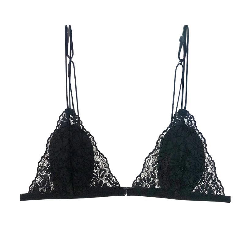 Front Closure Bra Women's Lace Underwear Wireless Backless Lingerie Ultra-thin Bralette 4 Colors 9