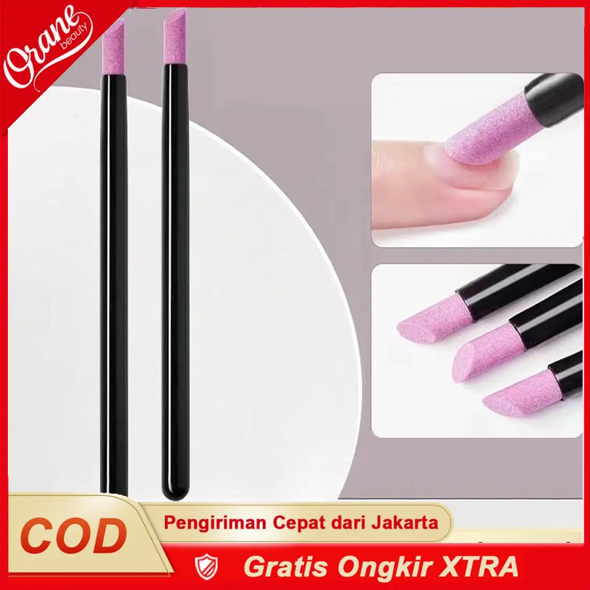Oranebeauty Tongkat Penghilang Kutikula Kuku Pusher Cuticle Alat Manikur & Pedikur Pen Batu Kuarsa Scrub Penghilang Kutikula Untuk Manicure