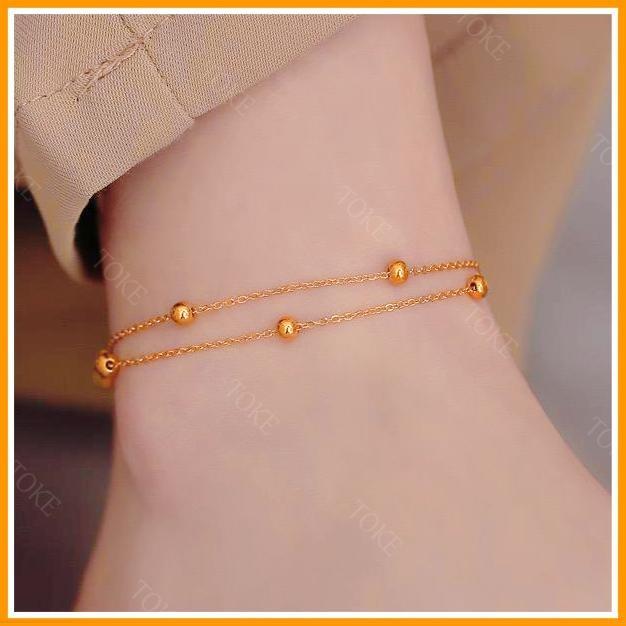 Lắc chân titan khống gỉ vòng chân nữ cá tính trang sức titan thời trang Hàn Quốc