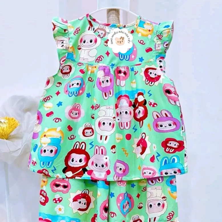 combo 3 bộ bé gái chất vải mền mại thấm hút 7