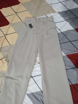 Product Review of Oro Pants Knit Celana Panjang Korean Style Wanita Highwaist Anti Kusut Nyaman Casual Basic Kulot Formal Loose Kantor Variasi Kantong Karet ivory outfit ootd from n**a n**a 2
