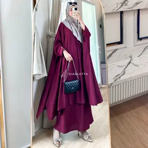 Haliza Set Rok Abaya Malayu Batwing Busui Polo Linen Set Daily by Diarletta