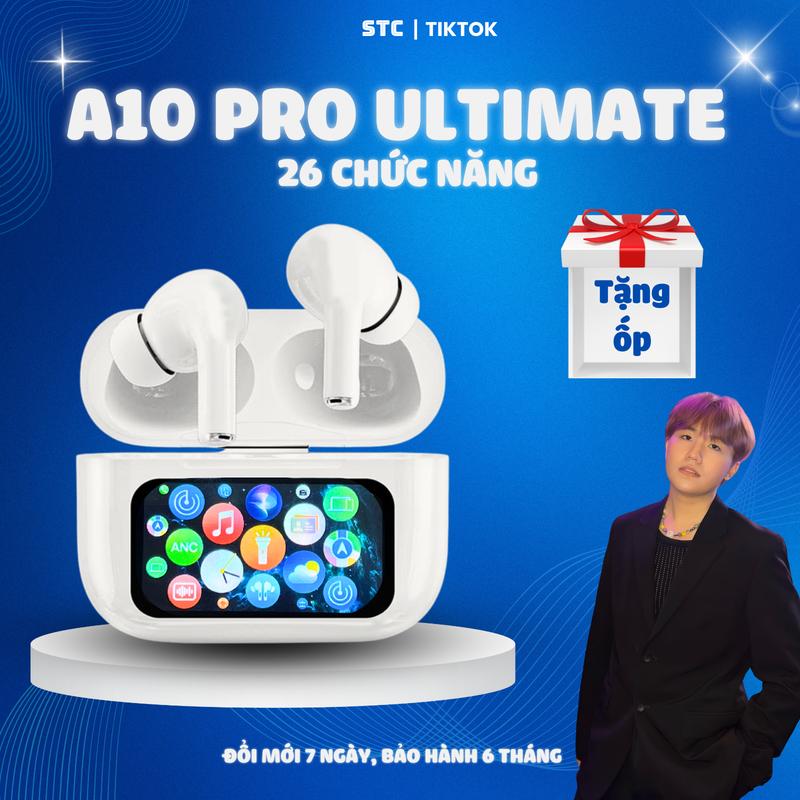 [ STC x Bo Trần ] Tai Nghe A10 PRO Bản Ultimate 25 Chức Năng, Bản hoàn thiện 2024, Chế độ chơi game và nghe, Xuyên Âm Chống Ồn 40db, Bass căng, Pin 5-6h liên tục, Màn hình cảm ứng, Có trò chơi, Nhét tai, Nghe nhạc Earphone