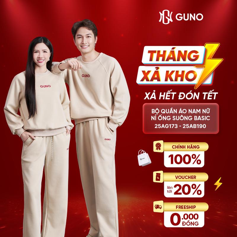  GUNO-Bộ quần áo nỉ NAM NỮ Trẻ Em quần suông basic SP5 |25BG127 25BB181 25BK225 