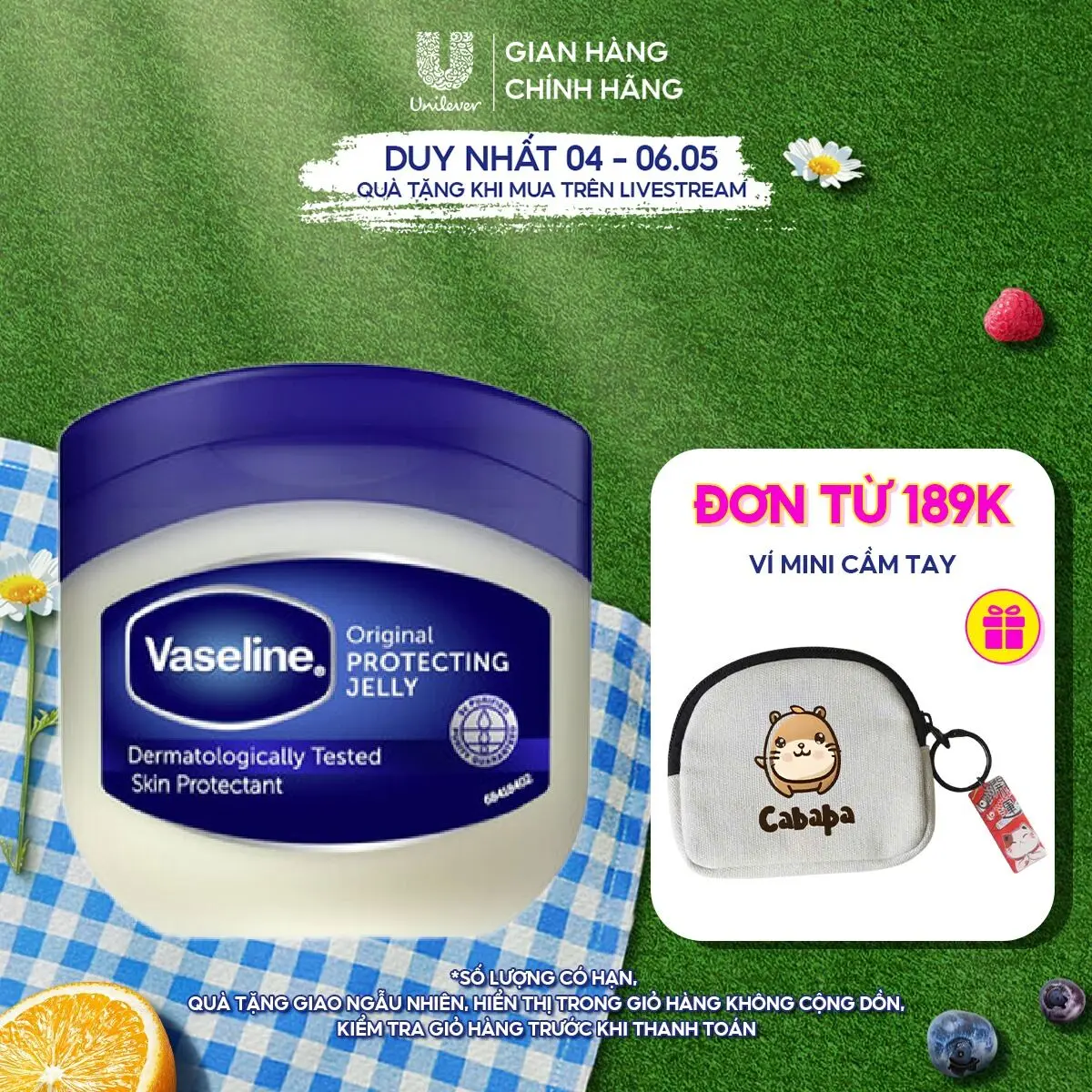 [Live] Sáp dưỡng ẩm Vaseline Protecting Jelly 100ml phục hồi da khô nứt nẻ