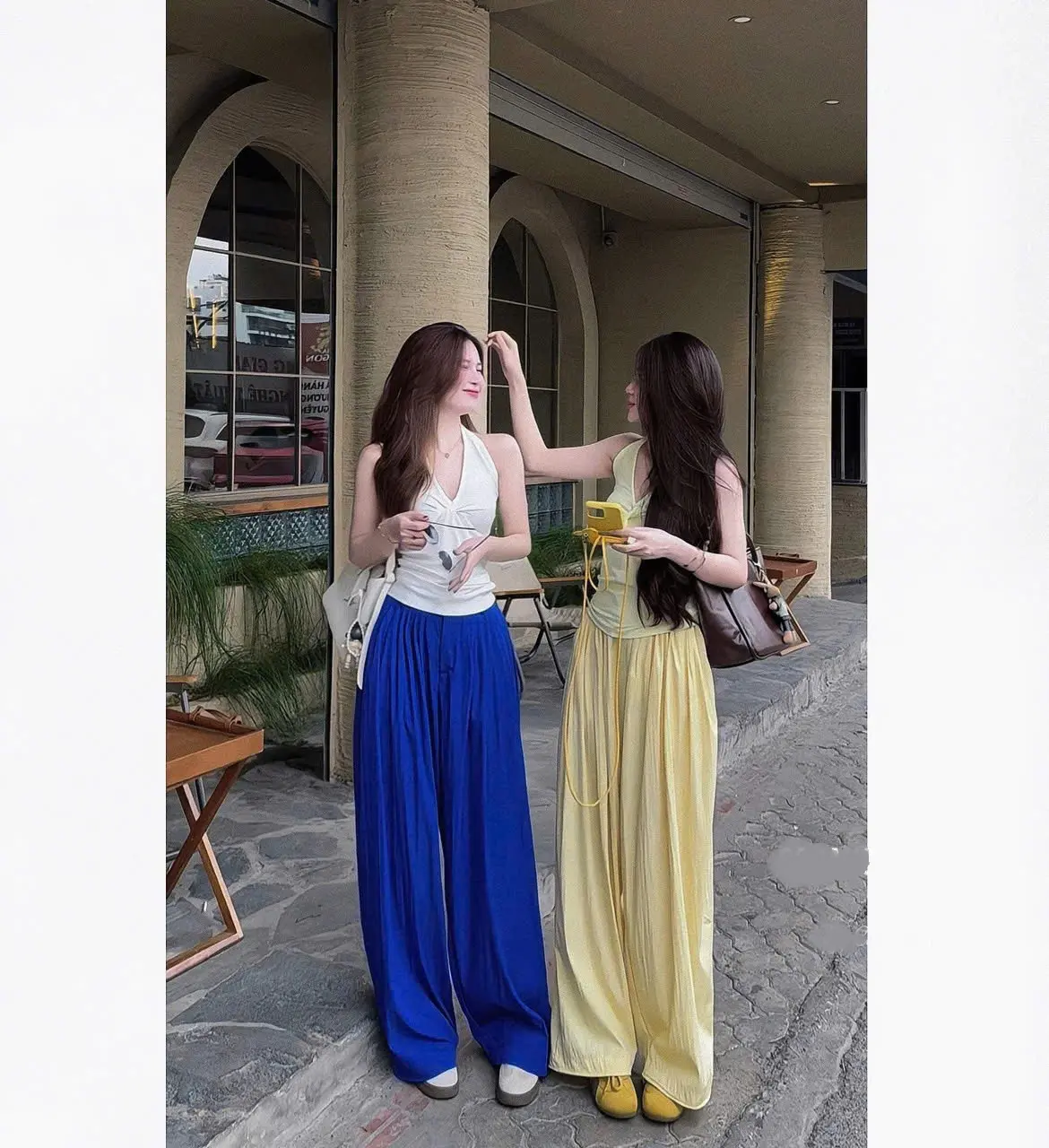 HL23 Set Áo Quần Ống Rộng Dáng Suông Gió Nhăn Mềm Mại Nhẹ Nhàng - Phong Cách Thời Trang Trẻ Trung Tôn Dáng | BigBuy360 - bigbuy360.vn