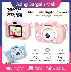【Bayar di Tempat】Sanrio Black Rice Kamera Mini Anak-Anak Kamera Hadiah Anak-Anak Kamera Digital 1080p Perekaman Video Kamera Antarmuka USB 2.0 Layar IPS 2 inci & Kamera Tunggal HD 20MP Permainan Terintegrasi Kamera Mainan Multifungsi