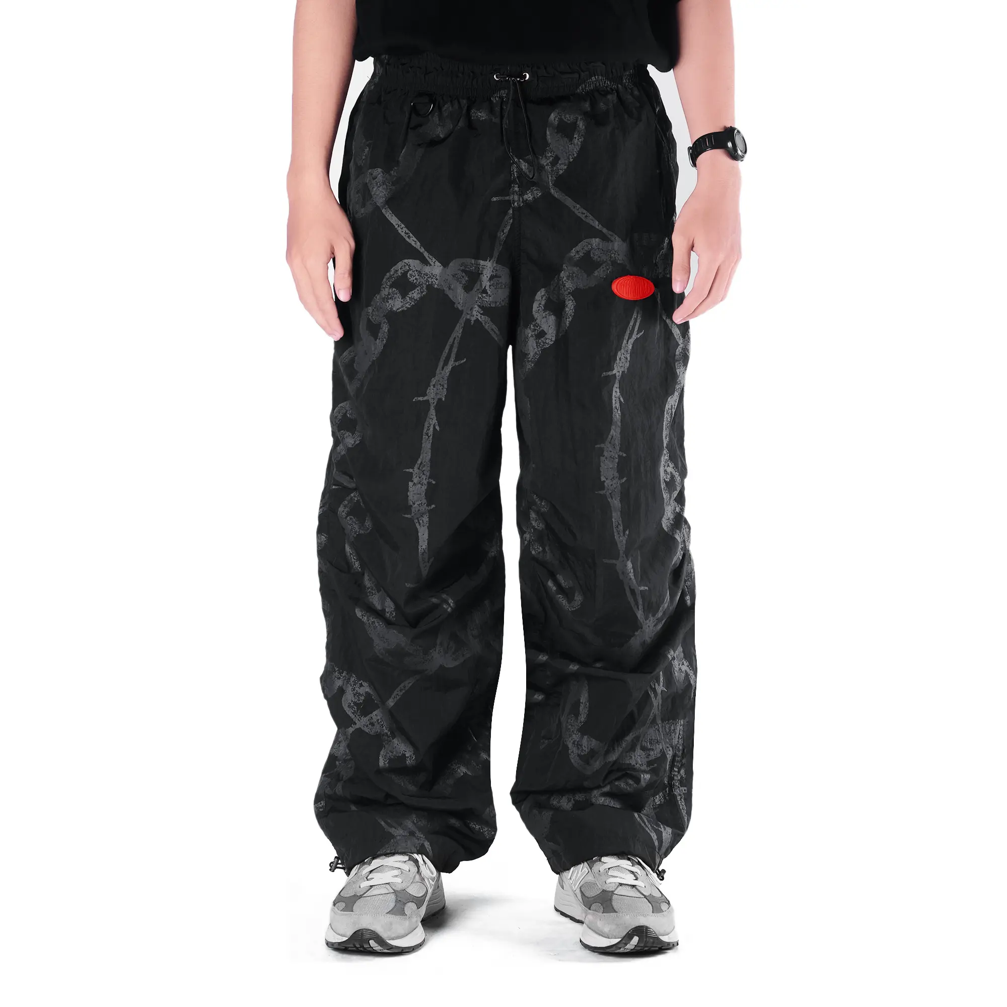 ROW TRACK PANTS BLACK LIFEFORTODAY Loose Fit