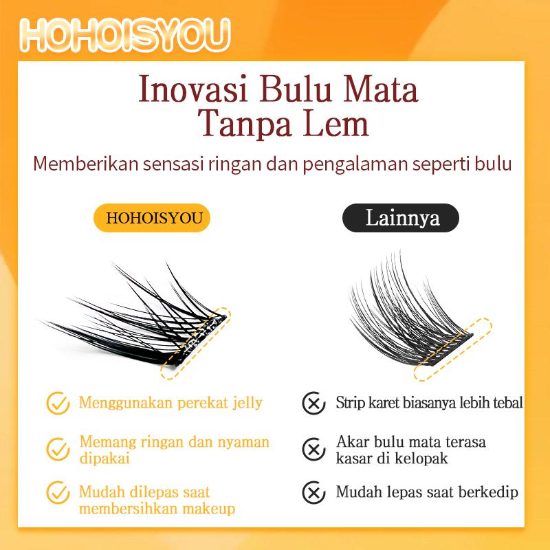HOHOISYOU 60PCS Bulu Mata Palsu Gaya Fox Eye Tanpa Lem 9-14MM - Membuat Makeup Mata Alami dan Menawan untuk Pemula & Profesional - Peel Extension Eyelash Glam Removal - Asli, Panjang Panjang HOHOISYOU 60PCS Bulu Mata Palsu Gaya Fox Eye Tanpa Lem 9-14MM - Membuat Makeup Mata Alami dan Menawan untuk Pemula & Profesional - Peel Extension Eyelash Glam Removal - Asli, Panjang Panjang
