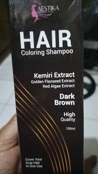 Product Review of [Promo Spesial] Aestika Dark Brown Hair Coloring Shampoo - Pewarna Rambut Beruban Kering Red Extract from z**a 0