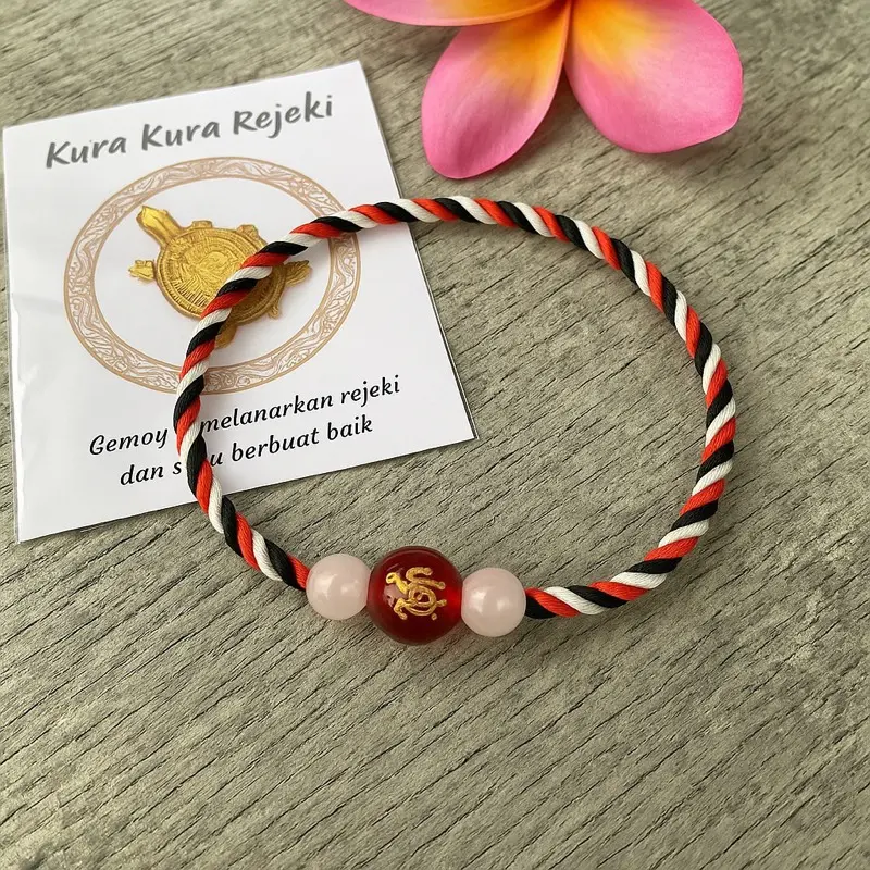 Gelang Tridatu Asli Rose Cinta Kasih Handmade dengan Kura Rejeki Gratis - Bracelets gelang  tangan Tali